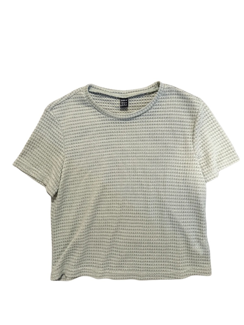 Textured Short-Sleeve Top — Light Sage Green